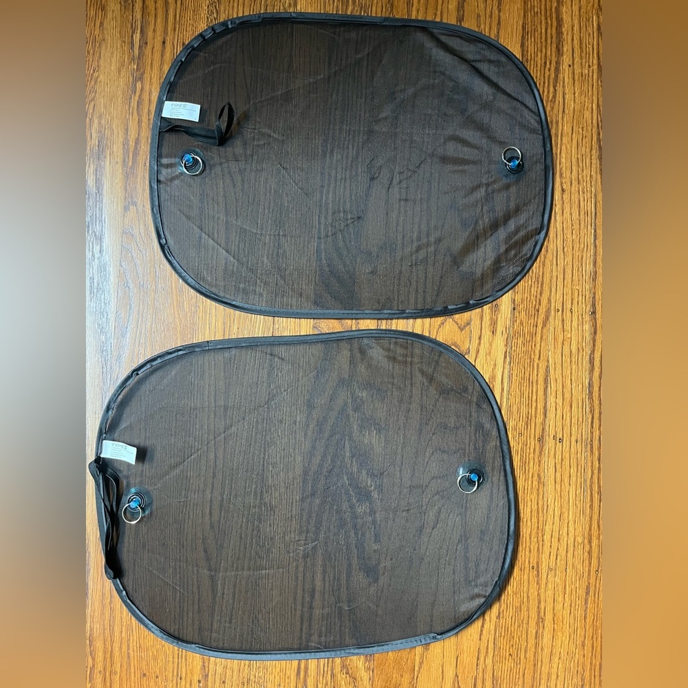 Types S side window sunshades, set of two, black, approximately 21”x16, nwt